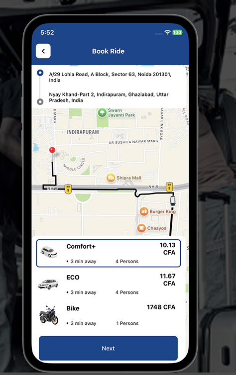 Tripmaster book ride screen